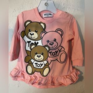 MOSCHINO BABY PINK BABY DRESS WITH RUFFLES